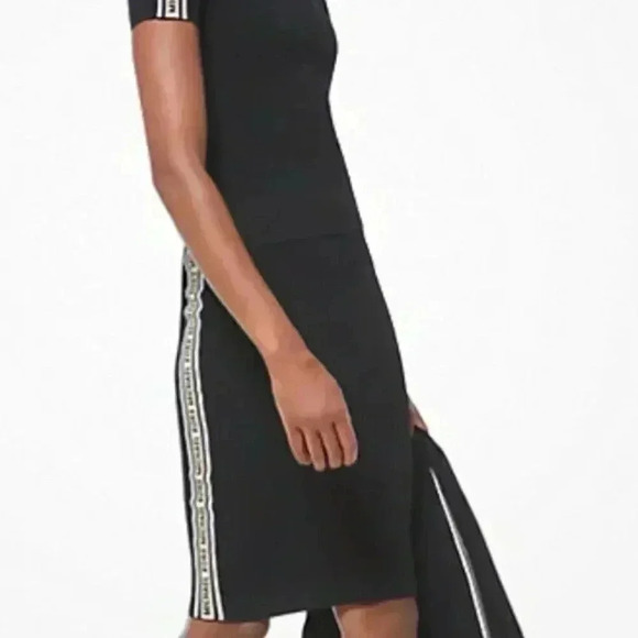 Michael Kors Logo Tape Textured Knit Pencil Skirt - Picture 1 of 9